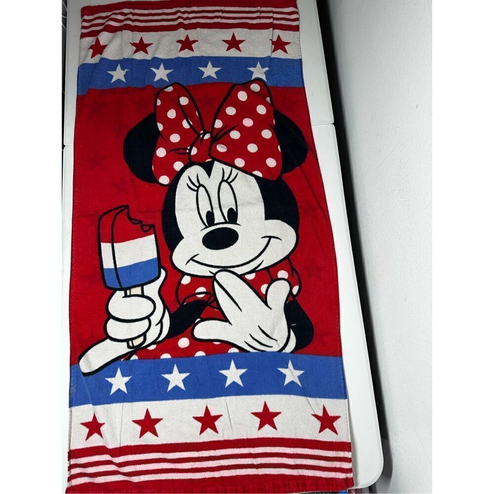 2015 Kohls/Disney Jumping Beans Beach Towel Mickey Mouse American Flag 26” X 53”